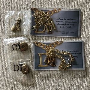 3/$15 2 Diamond International charm bracelets 3 extra charms costume Jewlery